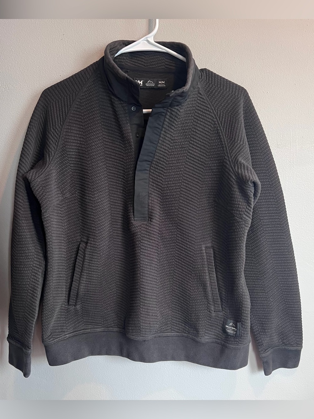 Helly Hansen Quilted Snap Front Pullover Gray M